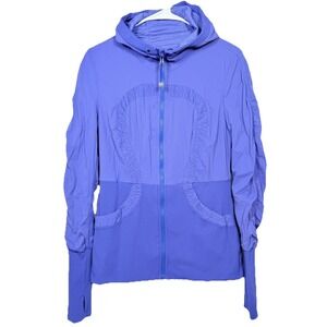 Lululemon Dance Studio Jacket Reversible Purple Blue Zip Hood Yoga 10
